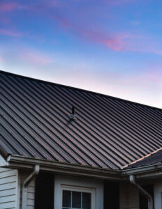 Metal roofing of house